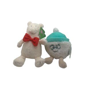 Adore Plush Christmas Teddy & Snowball Toy Set